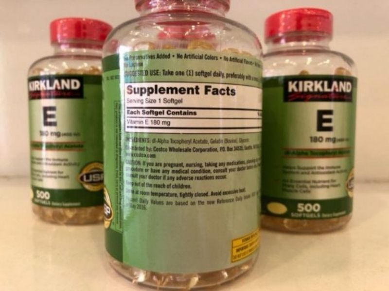 Thành phần viên uống Kirkland Vitamin E