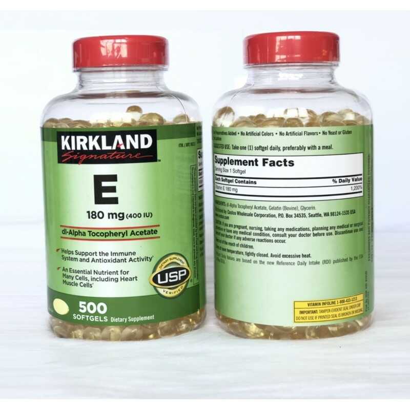 Sản phẩm Kirkland Vitamin E đến từ Mỹ