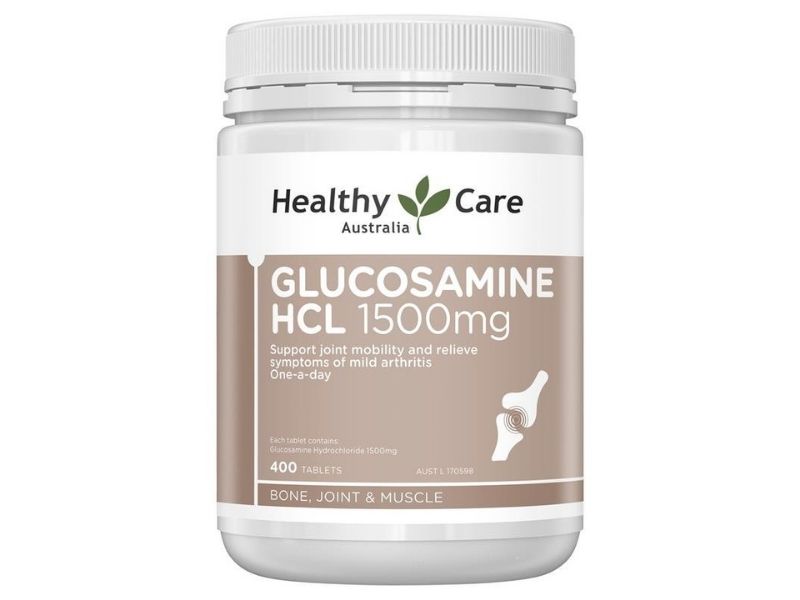 Healthy Care Glucosamine HCL 1500mg 400 Tablets giúp uống bổ xương khớp