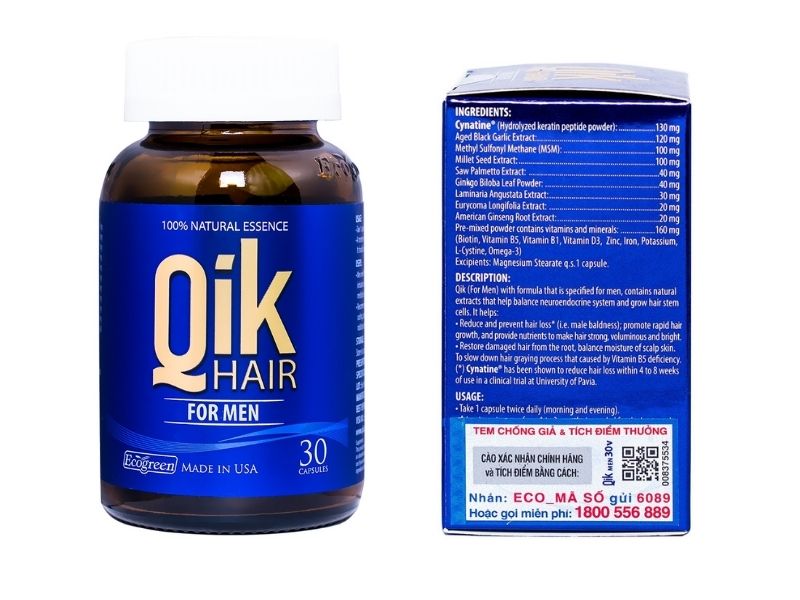 Cynatine là thành phần cực kỳ quan trọng của viên uống ngăn rụng tóc Qik Hair