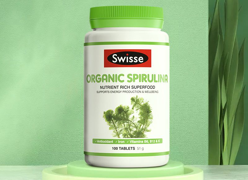 Swisse viên uống chiết xuất tảo xoắn hữu cơ Organic Spirulina