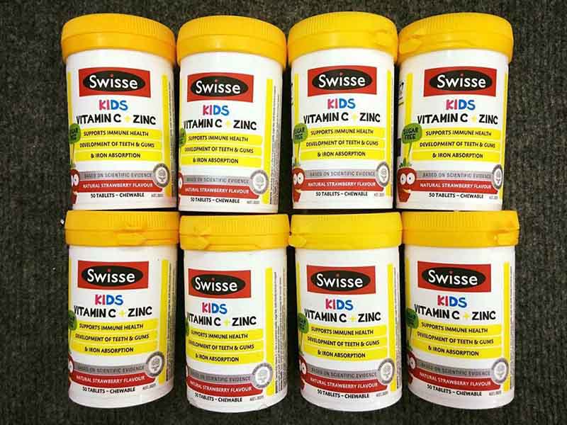 Kẹo bổ sung kẽm Swisse Kids Vitamin C + Zinc
