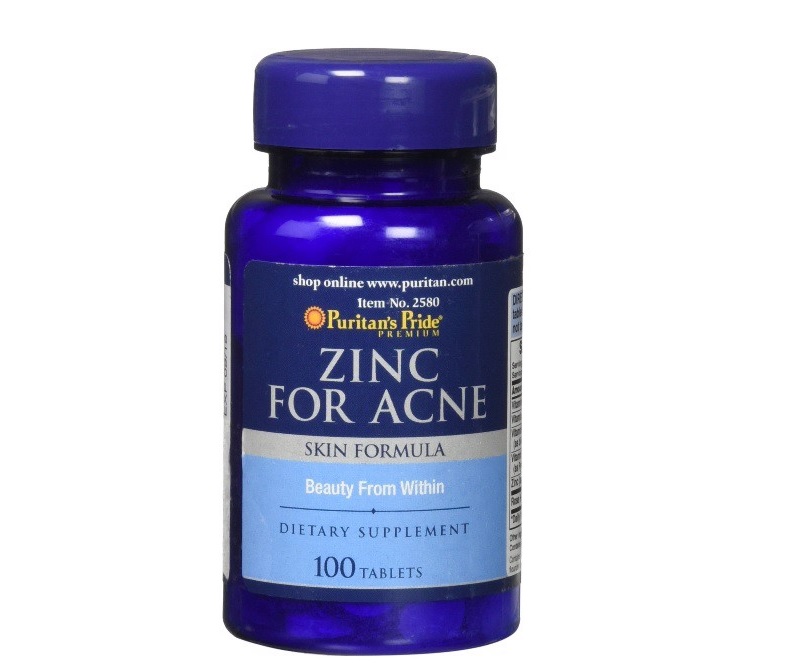 Viên uống Puritan’S Pride Premium Zinc For Acne chăm sóc da mụn tuổi dậy thì toàn diện