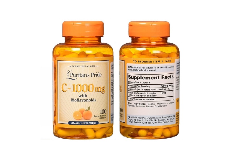 Cách sử dụng vitamin C hiệu quả là sử dụng các loại thực phẩm hiệu quả như viên nén Puritan's Pride C-1000 mg.