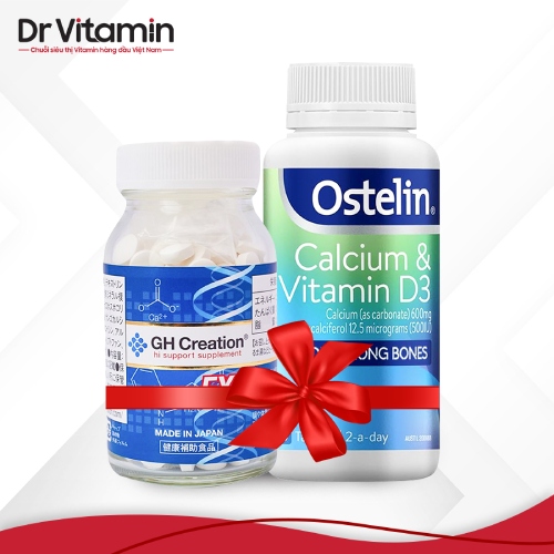 Combo phát triển chiều cao tuổi dậy thì GH Creation EX + Ostelin Calcium & Vitamin D3