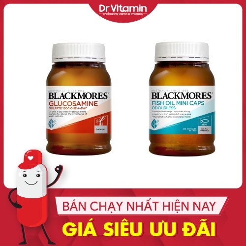 Combo hỗ trợ sức khỏe xương khớp Blackmores Glucosamine + dầu cá  Blackmores Fish Oil Minicaps