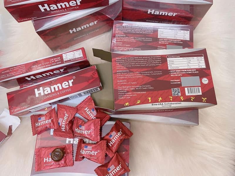 Kẹo sâm Hamer là sản phẩm nổi tiếng đến từ Mỹ
