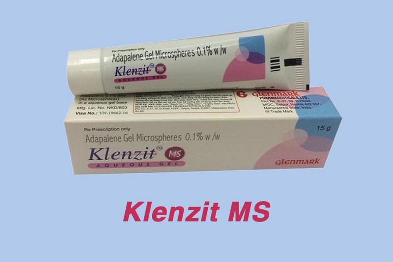 Hình ảnh tuýp kem trị mụn Klenzit MS và vỏ hộp