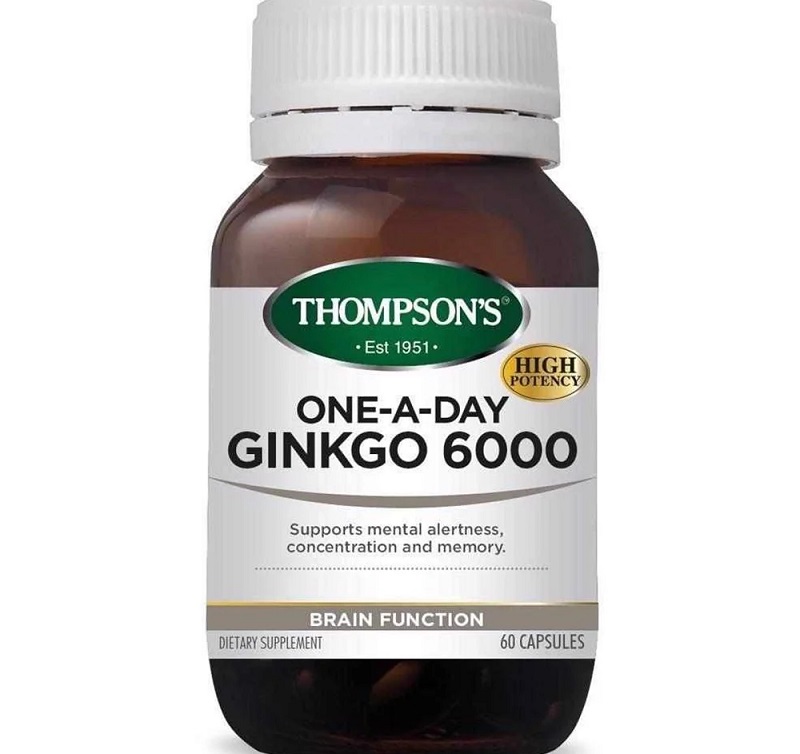 Thompson’s One-A-Day Ginkgo 6000 là viên uống tuần hoàn máu não có xuất xứ từ Úc