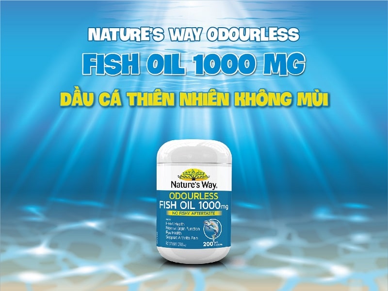 Viên uống dầu cá Nature’s Way Odourless Fish Oil 1000mg của Úc