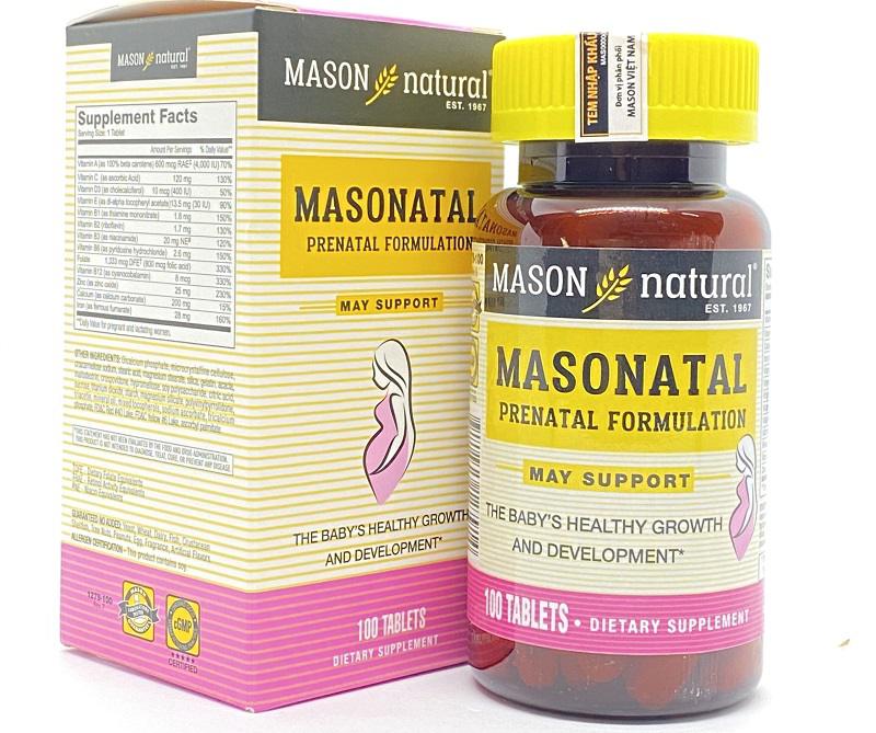 Viên uống bổ sung vitamin Mason Natural Prenatal Formulation