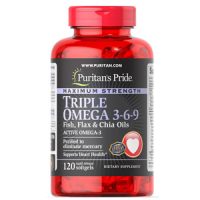 Viên Uống Bổ Tim Puritan’s Pride Triple Omega 3-6-9 Fish, Flax & Chia Oils (120 viên)