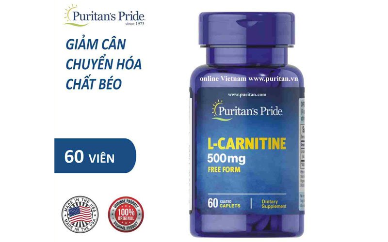 Viên uống giảm cân tan mỡ Piritan's Pride L-Carnitine 500mg