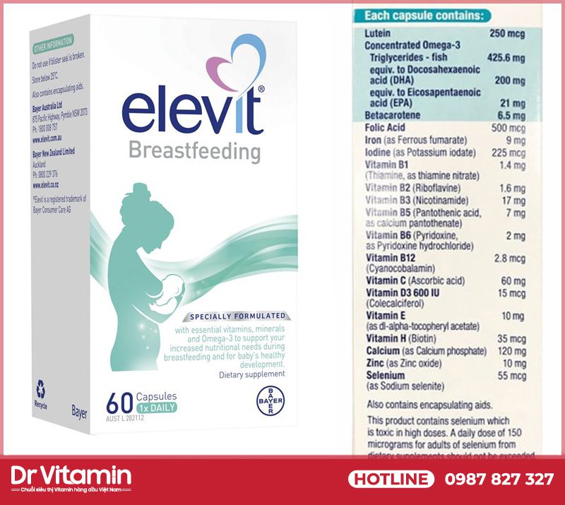 Thành phần viên uống Elevit Breastfeeding 